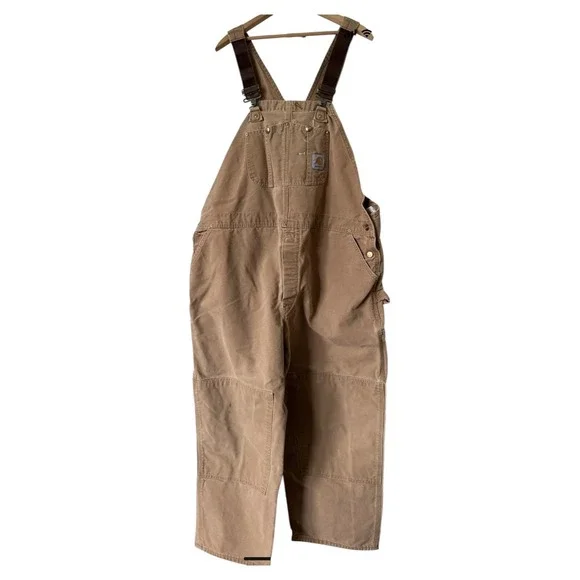 Carhartt | Pants | Vtg Carhartt Bib Overalls Double Knees Ro Brn